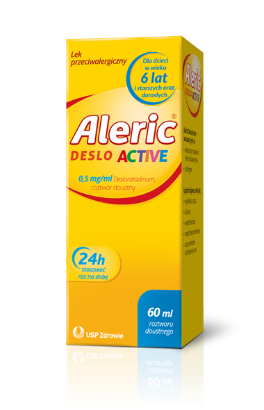 Aleric Deslo Active lek na alergię dla dzieci, starszych i dorosłych, roztwór doustny