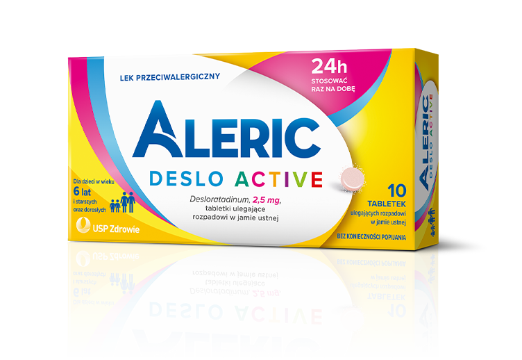 Aleric Deslo Active tabletki na alergię dla dzieci, starszych i dorosłych